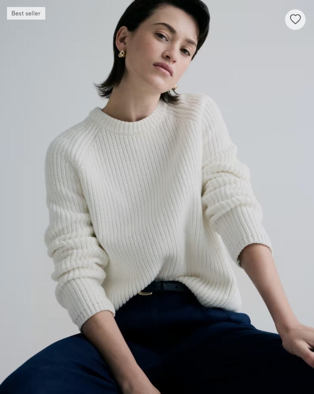 Quince Ivory Cotton Sweater